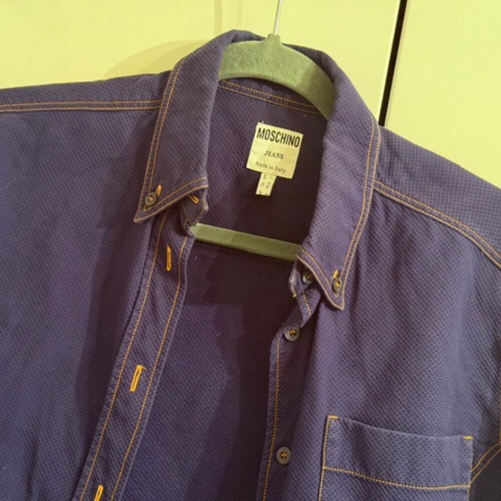 [2 f 39) Moschino Shirt, Women, Size 8/10, denim like, blue